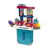 Kids Chef Home Cooking Play Kitchen Set with Suitcase Trolley – Blue | 008-306A