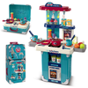Kids Chef Home Cooking Play Kitchen Set with Suitcase Trolley – Blue | 008-306A