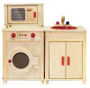 VIGA Kids Wooden Kitchen Set with Sink & Microwave - Educational Pretend Play Kitchen | 50997-1/2FSC