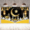 Ramadan Golden Mosque Night Backdrop with Crescent Moon | 7102-14