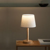 Nordic Minimalist Wooden Table Lamp - 39 cm, Warm Fabric Shade | SK857