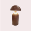 Brown Modern Rechargeable Mushroom Table Lamp 23 cm - Metal Finish | sk195144