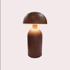 Brown Modern Rechargeable Mushroom Table Lamp 23 cm - Metal Finish | sk195144