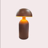 Brown Modern Rechargeable Mushroom Table Lamp 23 cm - Metal Finish | sk195144