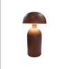 Brown Modern Rechargeable Mushroom Table Lamp 23 cm - Metal Finish | sk195144