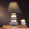Stacked Stone Ceramic Table Lamp 37 cm - Fabric Shade | SK922