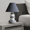 Stacked Stone Ceramic Table Lamp 37 cm - Fabric Shade | SK922