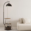 Multi-Functional Metal Floor Lamp with Side Table & Storage - 150 cm, Black | SK862