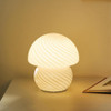 White Decorative Glass Bedside Table Lamp - 18 cm | SK1951416