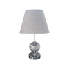 Modern Metallic Glass Table Lamp with Grey Fabric Shade 24 cm | SK924G