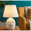 Minimalist White Table Lamp with Stone Oval Base 40 cm | SK927W