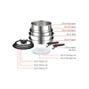 Tefal Ingenio Preference Cookware Set 12pcs Stainless Steel | L9739053