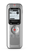 Philips Voice Tracer DVT2050 silver digital audio recorder front view with backlit display and microphones
