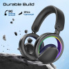 Promate High-Fidelity Open Ear Wireless Over-Ear Headphones with Detachable Mic - Black | NOVON