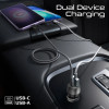 Promate 33W Power Delivery Dual Port Car Charger Combo with 60W Fast Charging USB-C Cable | DriveGear-33CC
