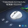 Promate Silent-Click 1600DPI Triple-Mode Rechargeable Mouse w/ Multi-Device Connectivity - White | Blix-3M