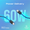 PROMATE Ultra-Fast 60W Power Delivery USB-C cable - Black | EcoLine-CC200
