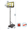 Kids Adjustable Basketball Hoop Stand Set with Ball & Pump - Yellow, 195cm | 666-W7Y