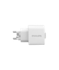 Philips USB-C Wall Charger 20W with Type-C to Type-C Cable - White | DLP4313C/70