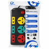 TITATRO New Security Sockets 6-Way Extension Power Strip with Switch Black NSS-6-BK