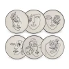 Karaca Face 6-Piece White Porcelain Cake Plate Set 21cm - 153.03.06.6361
