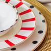 Karaca Drop 18-Piece Porcelain Dinner Set for 6 People with Black and Red Design - 153.03.06.9623