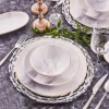 Karaca Ria Grey 39-Piece Stoneware Dinner Set with Gold Trim for 12 People - 153.03.08.0624