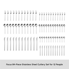 Karaca Focus 84-Piece 18/10 Stainless Steel Platinum Cutlery Set for 12 People - 153.03.08.1807