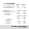 Karaca New Everest 84-Piece 18/10 Stainless Steel Platinum Cutlery Set for 12 People - 153.03.08.1815