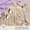 Karaca New Everest 84-Piece 18/10 Stainless Steel Platinum Cutlery Set for 12 People - 153.03.08.1815