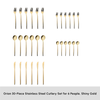 Karaca Orion 30-Piece 18/10 Stainless Steel Shiny Gold Cutlery Set for 6 People - 153.03.08.1902