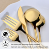 Karaca Orion 30-Piece 18/10 Stainless Steel Shiny Gold Cutlery Set for 6 People - 153.03.08.1902