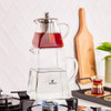 Karaca Giza Borosilicate Glass Teapot Set with Stainless Steel Strainer - 450ml and 1.5L - 153.03.08.2334