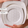 Karaca Square Bone Deren 60-Piece White Embossed Porcelain Dinner Set for 12 People - 153.03.08.2652