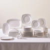 Karaca Square Bone Deren 60-Piece White Embossed Porcelain Dinner Set for 12 People - 153.03.08.2652