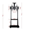 Movable Floor TV Stand – Adjustable for 32″ to 75″ Screens | HT1700