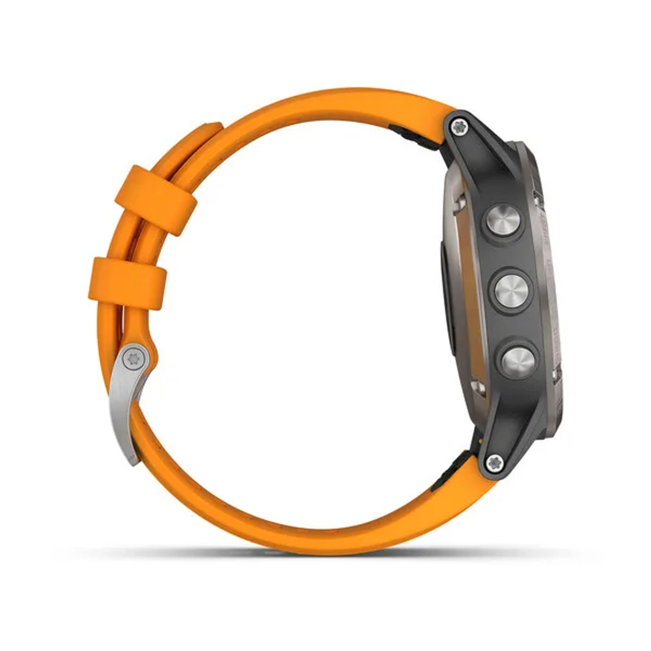 Achat reconditionné Garmin Fenix 5 Plus 47 mm titane au bracelet en  silicone orange [Wifi, Saphir Edition]