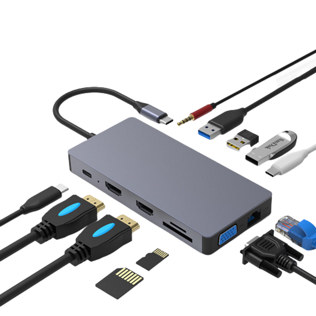 Philips Adaptador USB-C a HDTV Multifunción USB-C TO HDMI/USB/PD 3