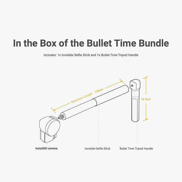 Insta360 Bullet Time Accessory Bundle – Selfie Stick, Handle