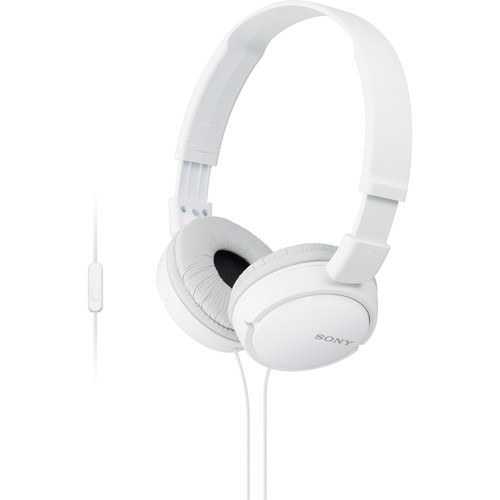 Sony ZX Series Wired On-Ear Headphones with Mic, White