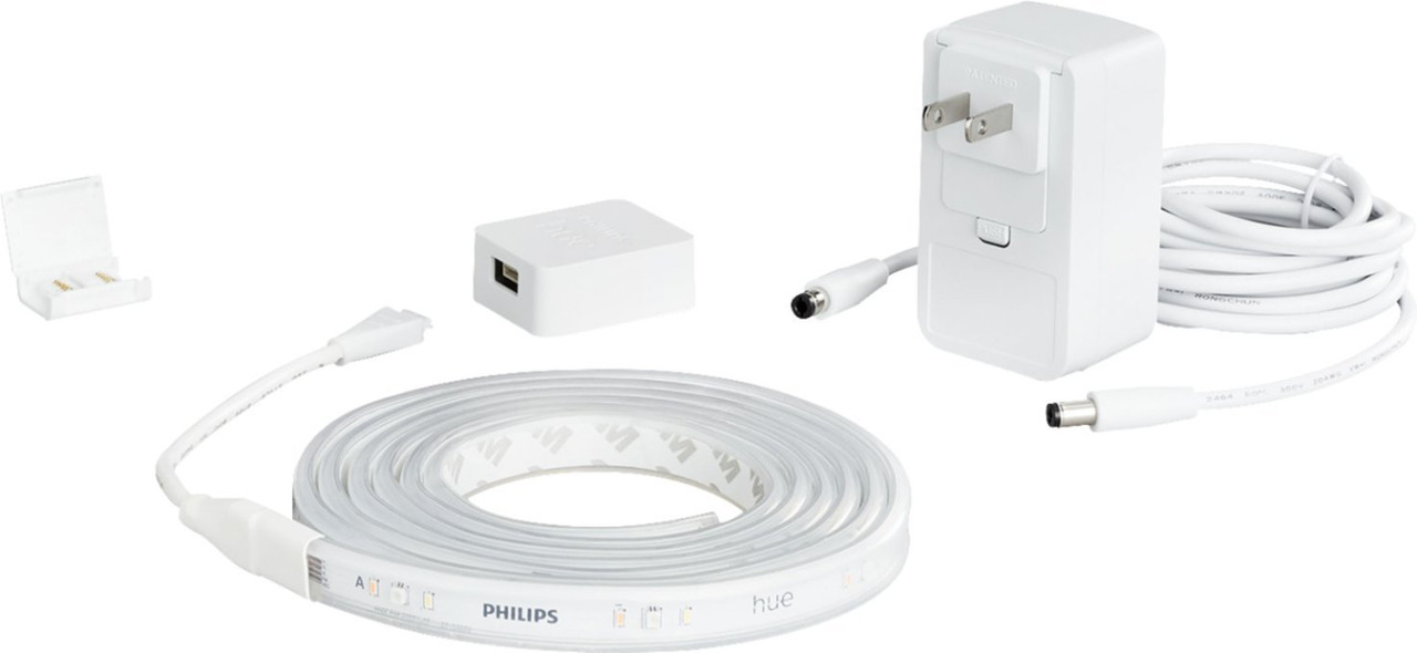 Philips Hue - Lightstrip+ d'intérieur 2m avec base connectique V4 - White &  Color Ambiance x2 - Ruban LED connecté - Rue du Commerce