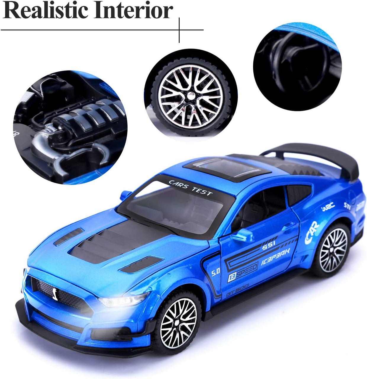 GT-500 Mustang Diecast Alloy Model 1:32 Toy Car with Sound & Light
