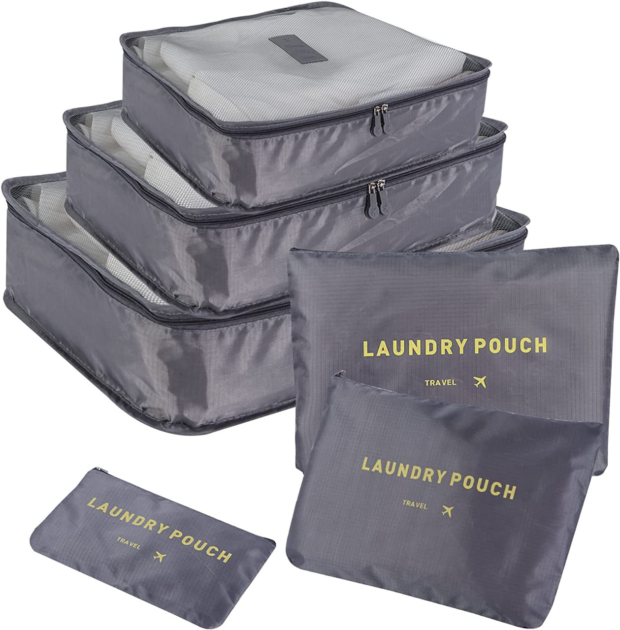 Pcs Set Travel Luggage Organizer Packing Cubes Set Grey AYOUB