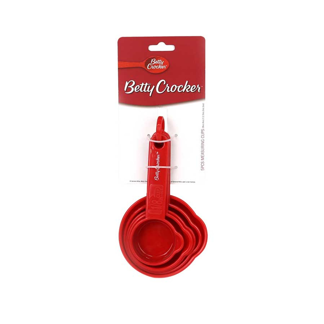 Betty Crocker Measuring Cups & Spoons Red Plastic 8 PC Set 