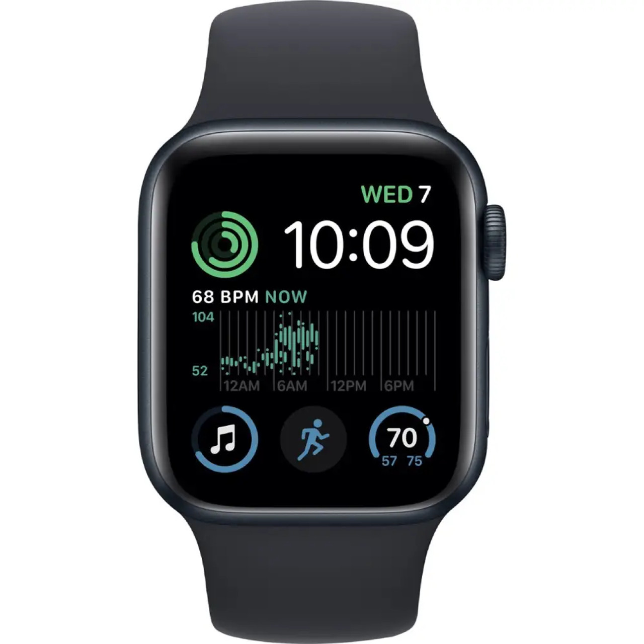 Apple Watch SE (2ème gén) • Alu 44mm Minuit • Bracelet Sport Minuit S/M
