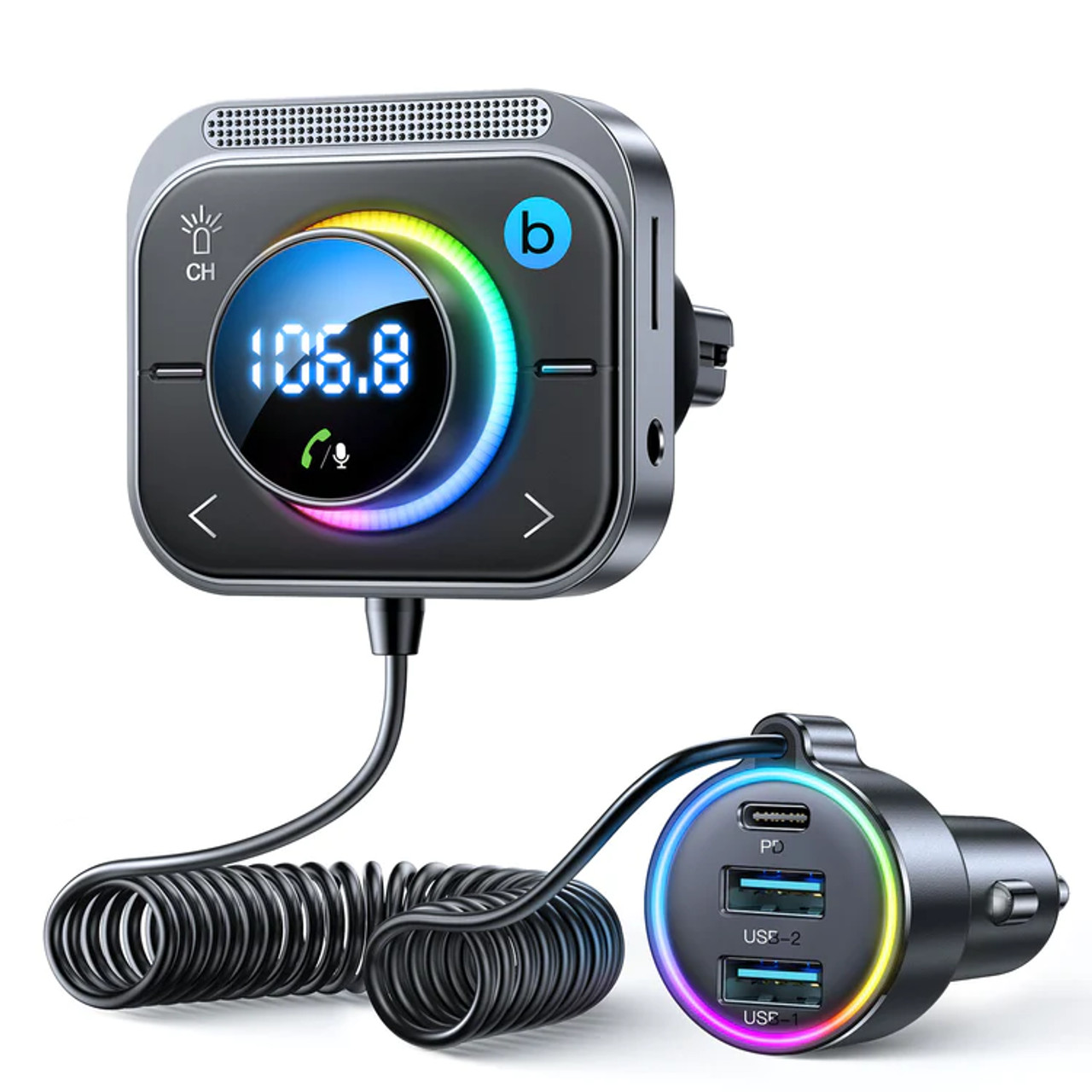 Joyroom JR-CL18 30W MP3 Bluetooth transmitter with Car Charger, JR-CL18, AYOUB COMPUTERS