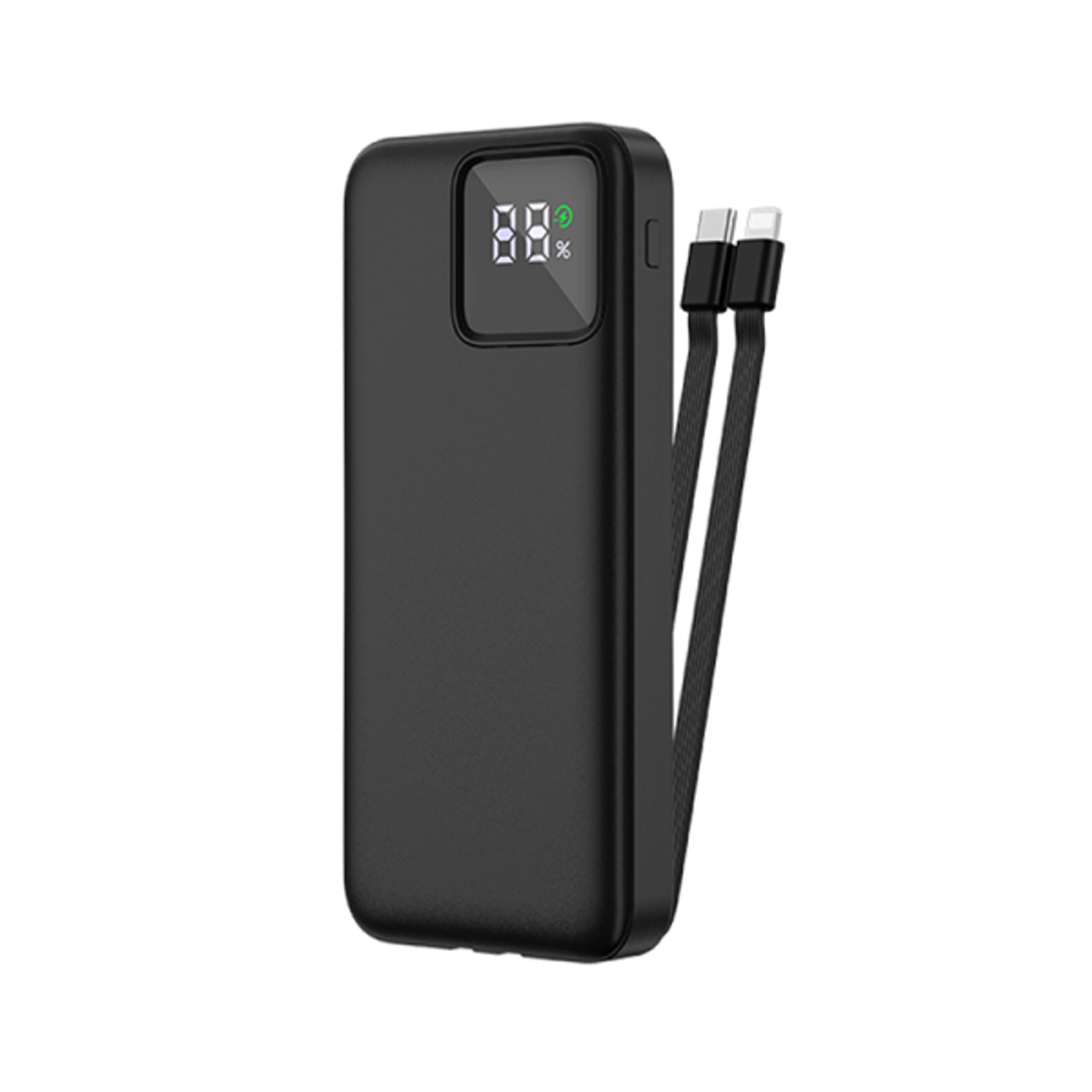 WiWU LED Display 22.5W 20000mAh Power Bank With Built-In Cable - Black, JC-22BLK, AYOUB COMPUTERS