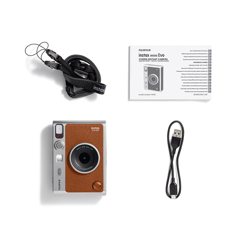Fuji Instax Mini Evo Camera, Brown| FUJLSMINIEVOBRN-C Fuji Instax Mini Evo Camera, Brown| FUJLSMINIEVOBRN-C