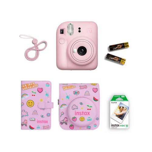 Fujifilm Instax Mini 12 Gift Box Instant Camera, Mini Film, Protective Case, Photo Album - Pink