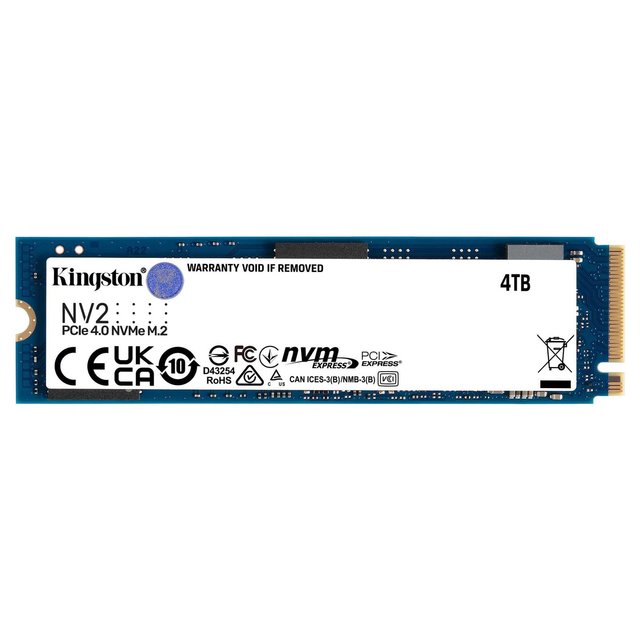 Kingston 4TB NV2 M.2 2280 PCIe 4.0 x4 NVMe SSD | SNV2S/4000G